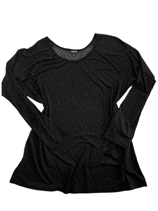 torrid Tops - torrid Black Sheer Long Sleeve Mesh Top w/ Flocked Star design size 22/24 (3)